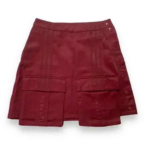IVY PARK Dresses & Skirts - NWT Adidas x Ivy Park with Beyonce Maroon Cargo Snap Closure Skirt